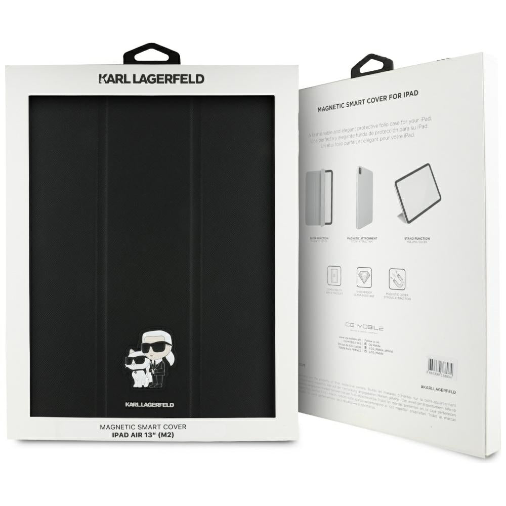 Custodia per Apple iPad Air 13 (2025) / Air 13 (2024), Karl Lagerfeld, Saffiano Karl & Choupette, Nera