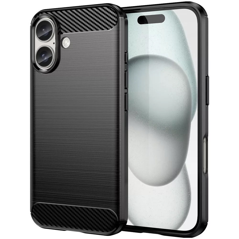 Custodia per Apple iPhone 16 Plus, OEM, Carbonio, Nera