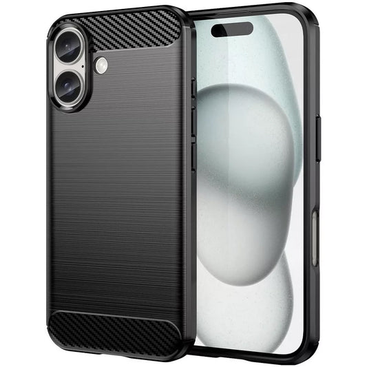 Custodia per Apple iPhone 16 Plus, OEM, Carbonio, Nera
