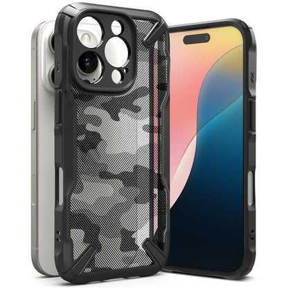 Custodia per Apple iPhone 16 Pro, Ringke, Fusion X Camo, nero 