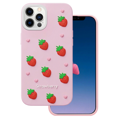 Custodia per Apple iPhone 15 Pro / 14 Pro, OEM, Strawberry, Rosa