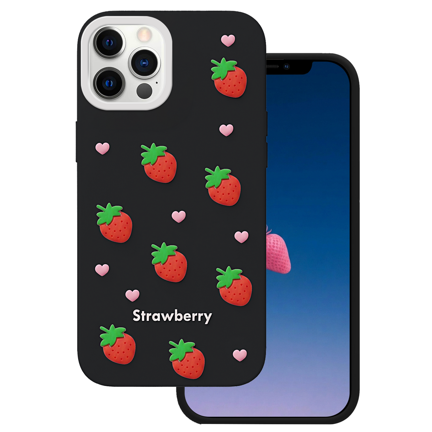 Custodia per Apple iPhone 17 Pro Max, OEM, Strawberry, Nera
