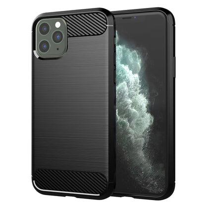 Custodia per Apple iPhone 11 Pro Max, Techsuit, Carbonio, Nera