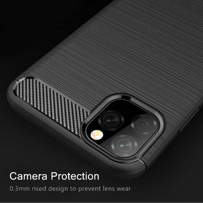Custodia per Apple iPhone 11 Pro Max, Techsuit, Carbonio, Nera
