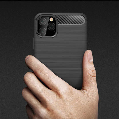 Custodia per Apple iPhone 11 Pro Max, Techsuit, Carbonio, Nera
