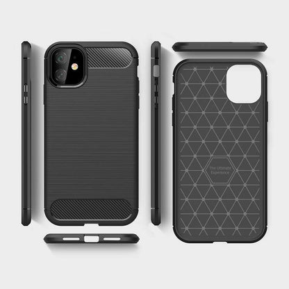 Custodia per Apple iPhone 12 mini, Techsuit, Carbonio, Nera