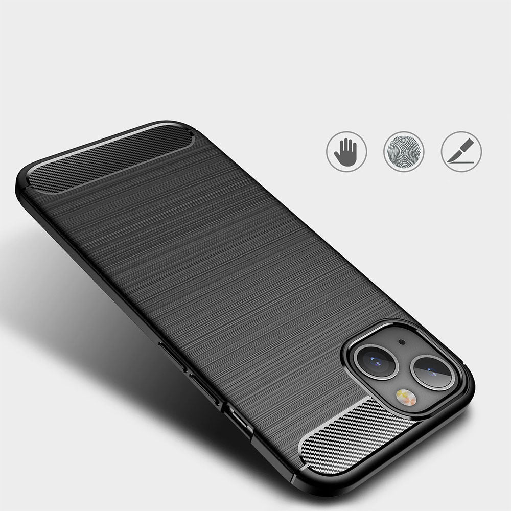 Custodia per Apple iPhone 13 mini, Techsuit, Carbonio, Nera