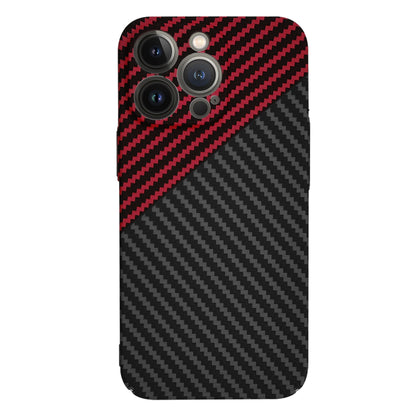 Custodia per Apple iPhone 13 Pro, Techsuit, Carbonite FiberShell, Nero Rosso