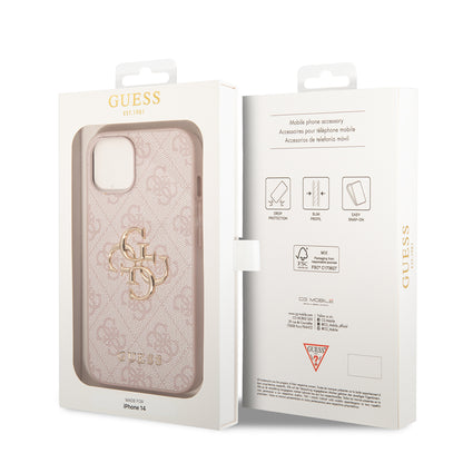 Custodia per Apple iPhone 14, Guess, 4G Metal Logo, Rosa