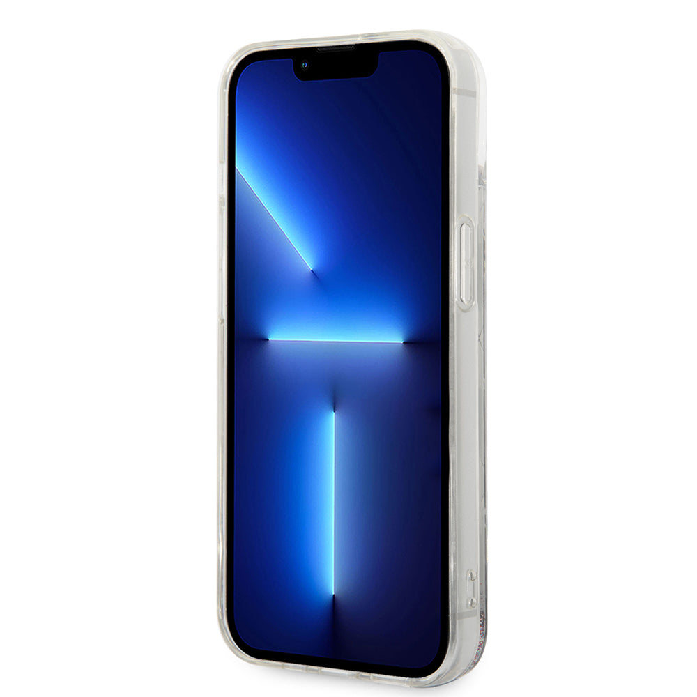 Custodia per Apple iPhone 14, Karl Lagerfeld, Liquid Glitter Monogram, Argento