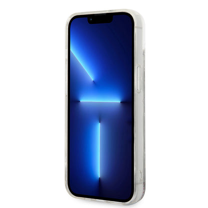 Custodia per Apple iPhone 14, Karl Lagerfeld, Liquid Glitter Monogram, Argento