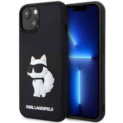 Custodia per Apple iPhone 14 Plus, Karl Lagerfeld, 3D Rubber Choupette, Nera