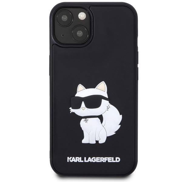 Custodia per Apple iPhone 14 Plus, Karl Lagerfeld, 3D Rubber Choupette, Nera