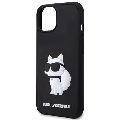 Custodia per Apple iPhone 14 Plus, Karl Lagerfeld, 3D Rubber Choupette, Nera