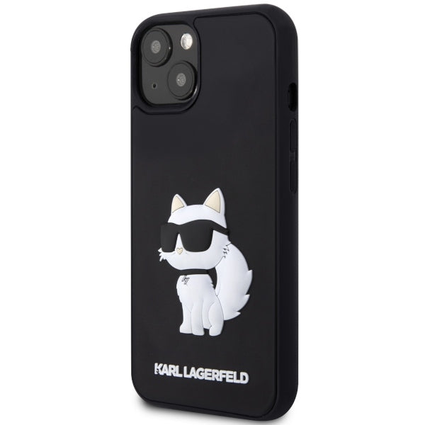 Custodia per Apple iPhone 14 Plus, Karl Lagerfeld, 3D Rubber Choupette, Nera