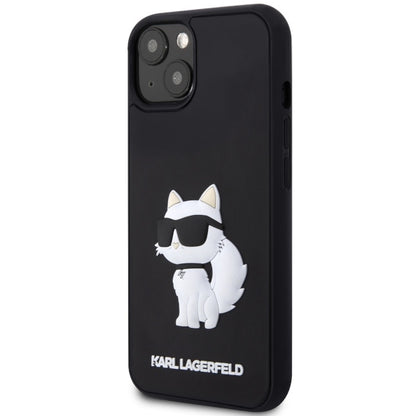 Custodia per Apple iPhone 14 Plus, Karl Lagerfeld, 3D Rubber Choupette, Nera
