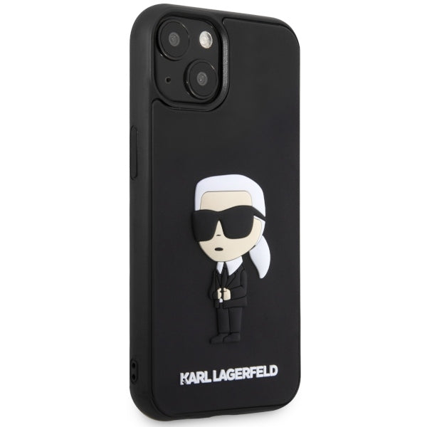 Custodia per Apple iPhone 14 Plus, Karl Lagerfeld, 3D Rubber Ikonik Karl, Nera