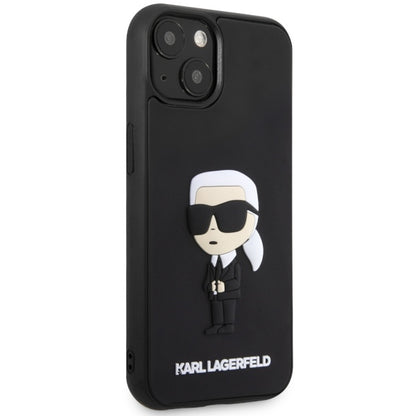 Custodia per Apple iPhone 14 Plus, Karl Lagerfeld, 3D Rubber Ikonik Karl, Nera
