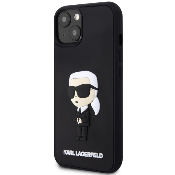 Custodia per Apple iPhone 14 Plus, Karl Lagerfeld, 3D Rubber Ikonik Karl, Nera