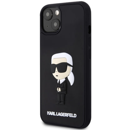 Custodia per Apple iPhone 14 Plus, Karl Lagerfeld, 3D Rubber Ikonik Karl, Nera