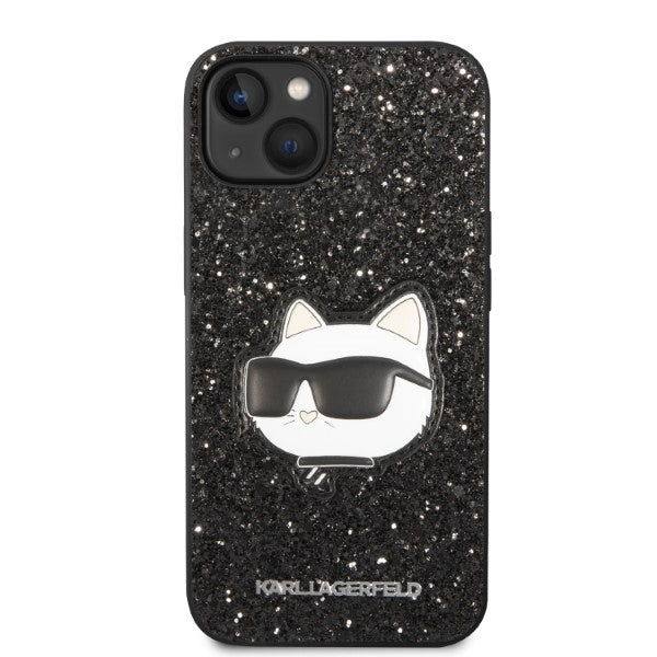 Custodia per Apple iPhone 14 Plus, Karl Lagerfeld, Glitter Choupette Patch, Nera