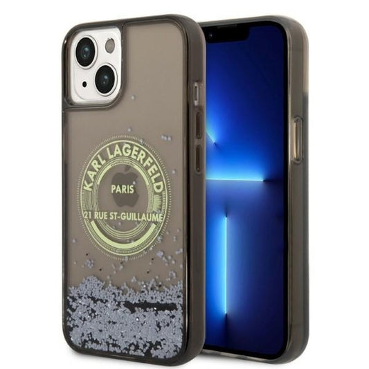 Custodia per Apple iPhone 14 Plus, Karl Lagerfeld, Liquid Glitter RSG, Nera