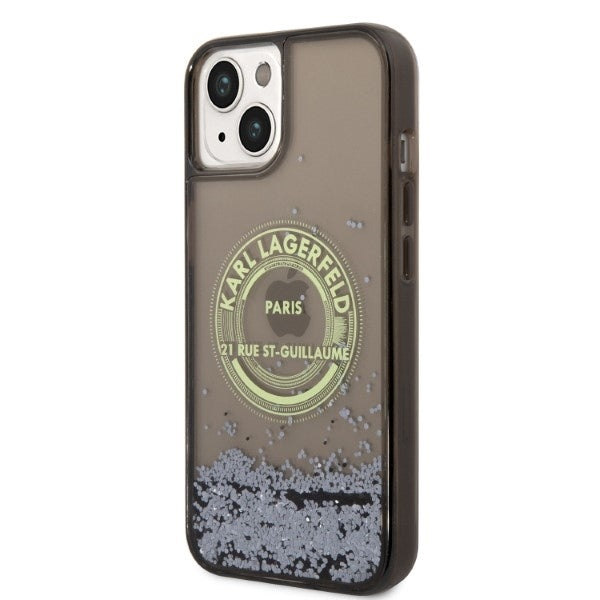 Custodia per Apple iPhone 14 Plus, Karl Lagerfeld, Liquid Glitter RSG, Nera