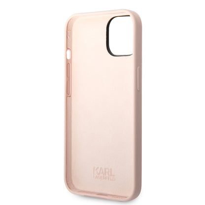 Custodia per Apple iPhone 14 Plus, Karl Lagerfeld, Silicone Karl's Head, Rosa