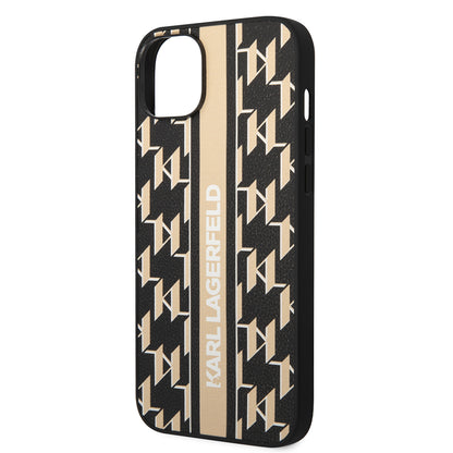 Custodia per Apple iPhone 14 Plus, Karl Lagerfeld, Monogram Stripe, Marrone