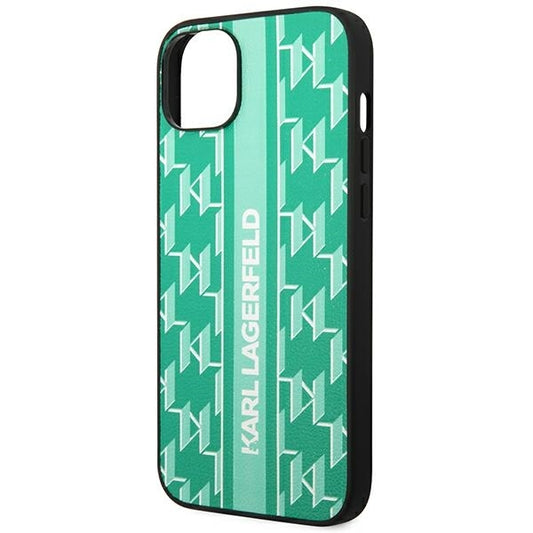 Custodia per Apple iPhone 14 Plus, Karl Lagerfeld, Monogram Stripe, Verde