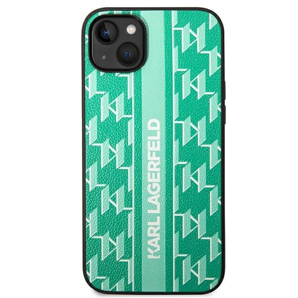 Custodia per Apple iPhone 14 Plus, Karl Lagerfeld, Monogram Stripe, Verde