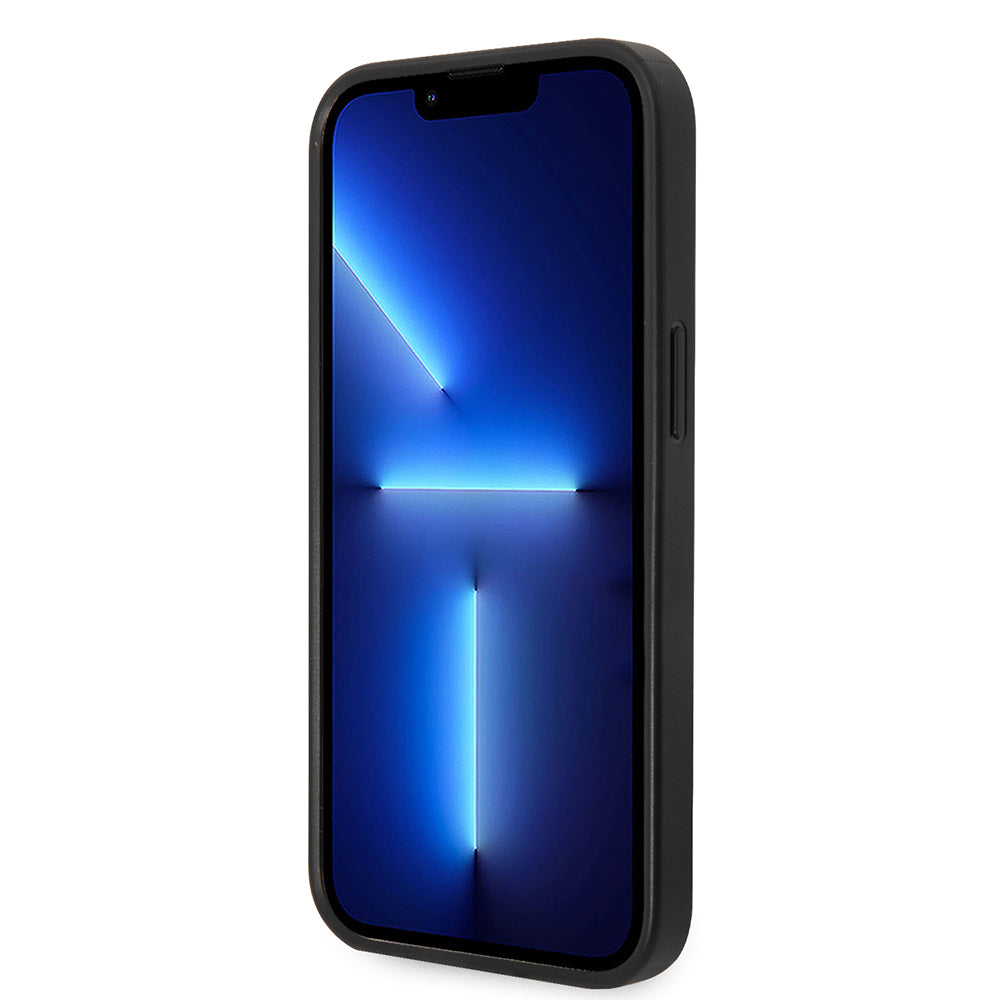 Custodia per Apple iPhone 14 Plus, Karl Lagerfeld, Saffiano Karl's Head, Argento