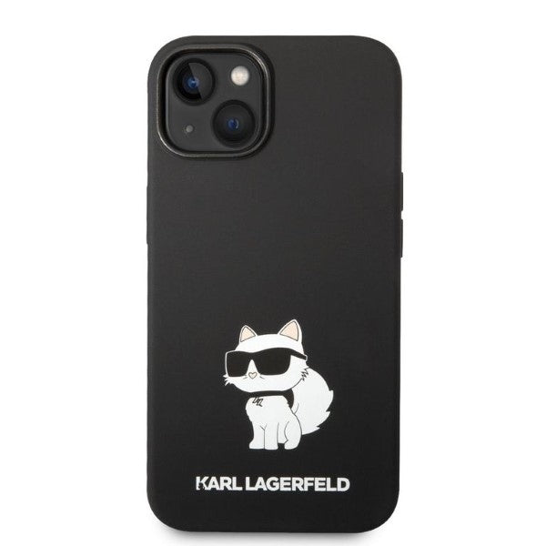 Custodia per Apple iPhone 14 Plus, Karl Lagerfeld, Silicone Choupette, Nera