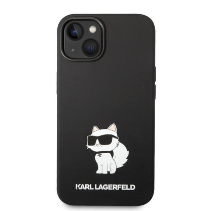 Custodia per Apple iPhone 14 Plus, Karl Lagerfeld, Silicone Choupette, Nera
