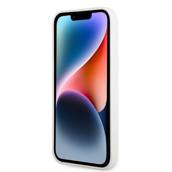 Custodia per Apple iPhone 14 Plus, Karl Lagerfeld, Silicone Ikonik Karl, Bianca
