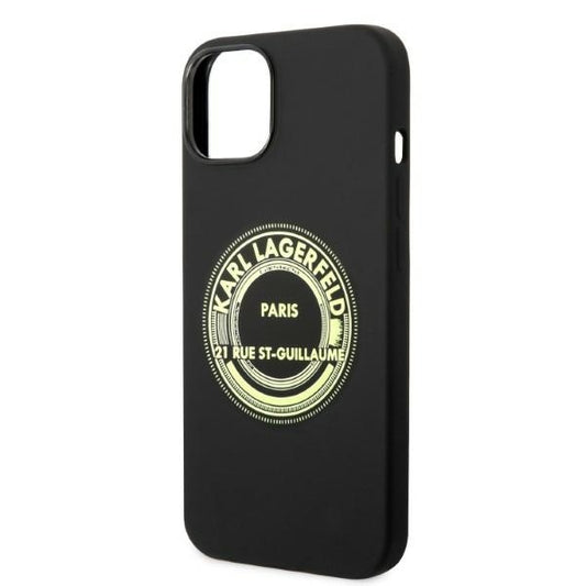 Custodia per Apple iPhone 14 Plus, Karl Lagerfeld, Silicone RSG, Nera