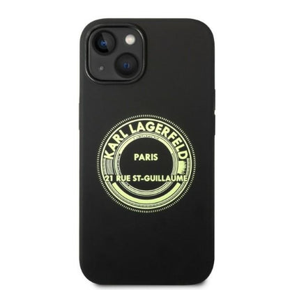 Custodia per Apple iPhone 14 Plus, Karl Lagerfeld, Silicone RSG, Nera