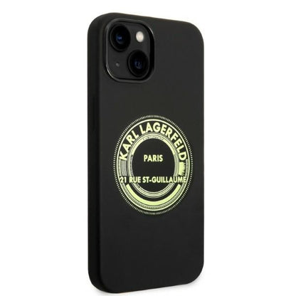 Custodia per Apple iPhone 14 Plus, Karl Lagerfeld, Silicone RSG, Nera