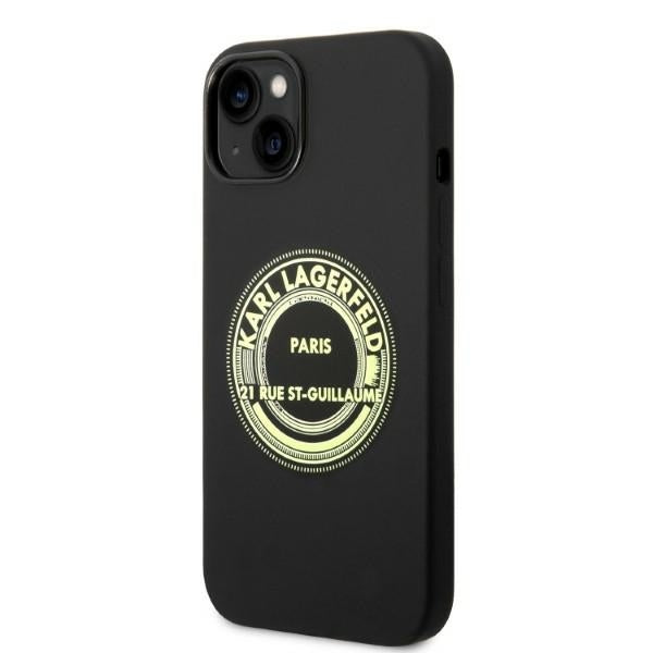 Custodia per Apple iPhone 14 Plus, Karl Lagerfeld, Silicone RSG, Nera