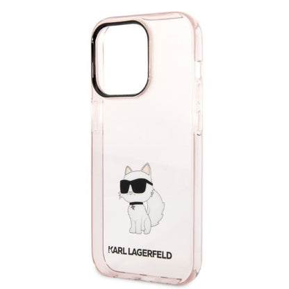 Custodia per Apple iPhone 14 Pro, Karl Lagerfeld, Ikonik Choupette, Rosa