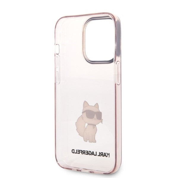 Custodia per Apple iPhone 14 Pro, Karl Lagerfeld, Ikonik Choupette, Rosa