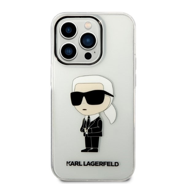 Custodia per Apple iPhone 14 Pro, Karl Lagerfeld, IML Ikonik NFT, Trasparente