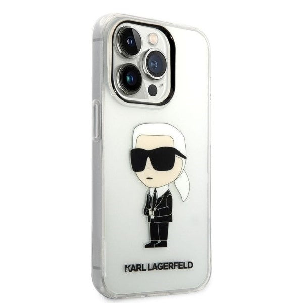 Custodia per Apple iPhone 14 Pro, Karl Lagerfeld, IML Ikonik NFT, Trasparente