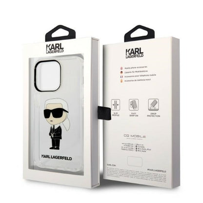 Custodia per Apple iPhone 14 Pro, Karl Lagerfeld, IML Ikonik NFT, Trasparente