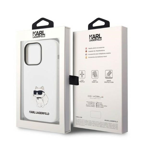 Case for Apple iPhone 14 Pro, Karl Lagerfeld, Silicone Choupette, White