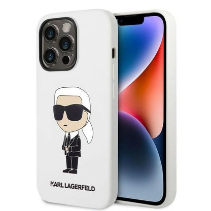 Case for Apple iPhone 14 Pro, Karl Lagerfeld, Ikonik NFT Silicone, White