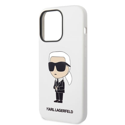 Case for Apple iPhone 14 Pro, Karl Lagerfeld, Ikonik NFT Silicone, White