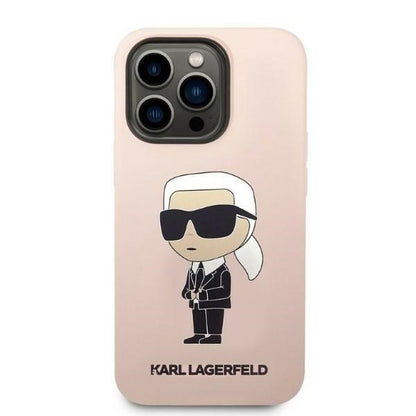 Custodia per Apple iPhone 14 Pro, Karl Lagerfeld, Silicone Ikonik NFT, Rosa