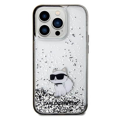 Case for Apple iPhone 14 Pro Max, Karl Lagerfeld, Liquid Glitter Choupette, Transparent