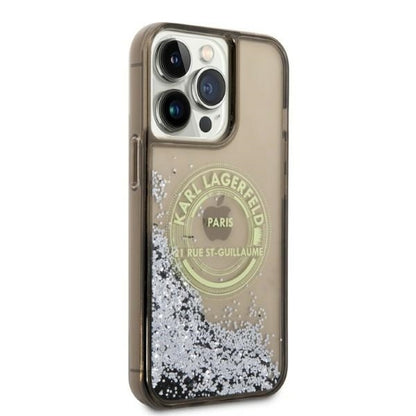 Custodia per Apple iPhone 14 Pro Max, Karl Lagerfeld, Liquid Glitter RSG, Nera